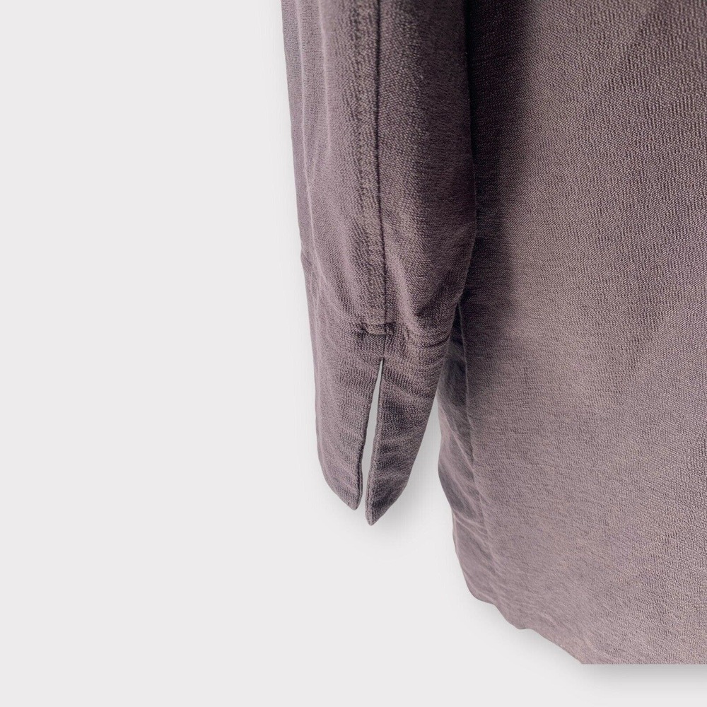 Eileen Fisher Stretch Crepe Open Long Blazer Brown XL - Picture 6 of 9